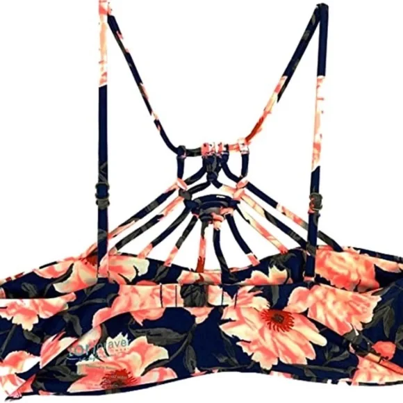 Tori Praver Bandeau Bikini Top High Macrame Neck: Medium - Picture 5 of 6